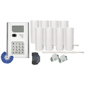 ZESTAW WIDEODOMOFONOWY CYFROWY PROEL KDC3905V SREBRNY + 8x PC-512V + HDR-30-24 + 2x RV4/6EL